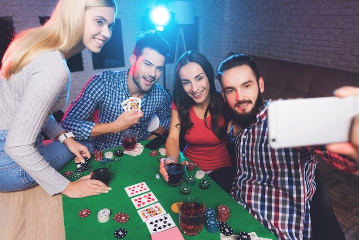 Live casino table with multiple camera angles and game display